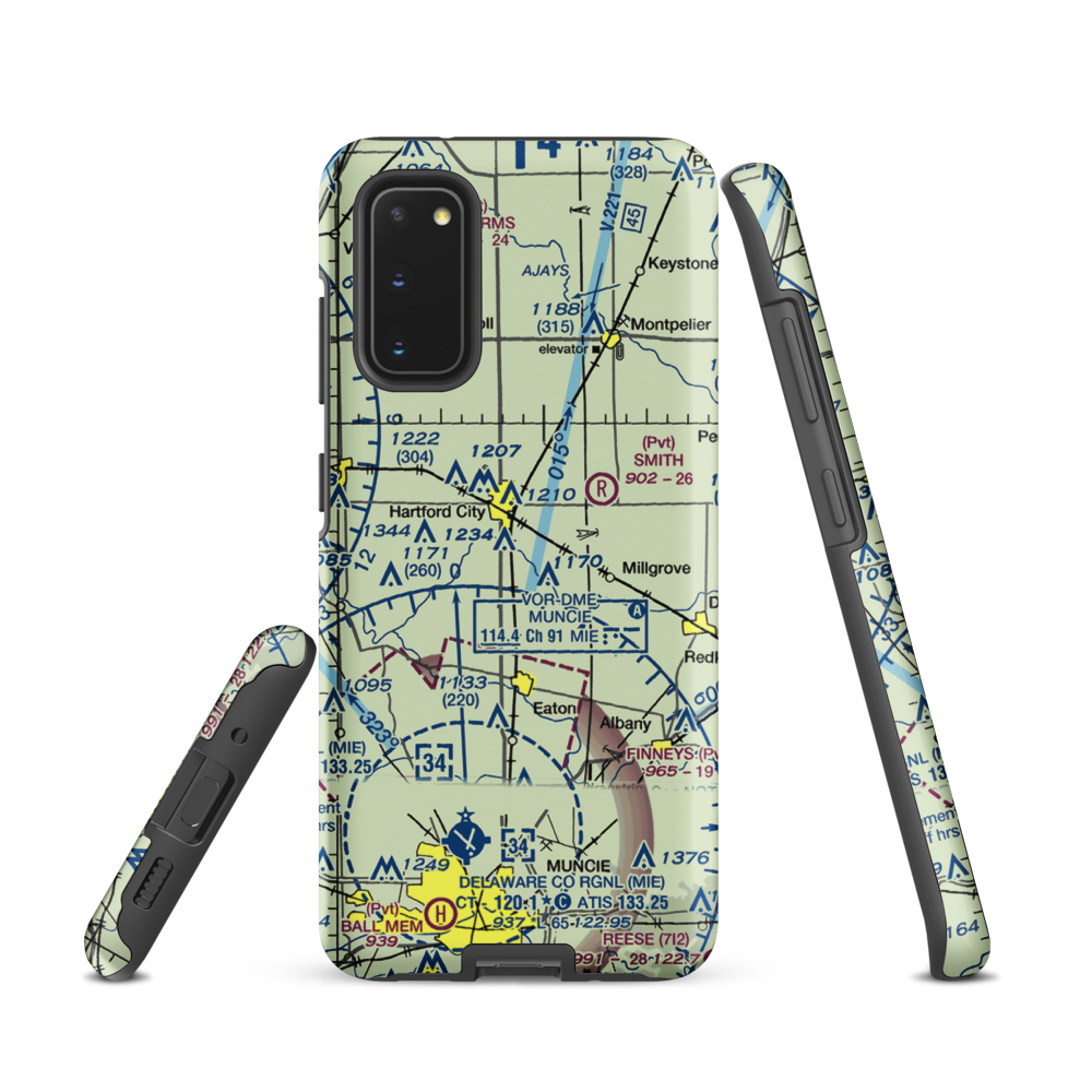 Minneman Airport (21IN) VFR Sectional Samsung Phone Case Samsung Galaxy S20 model shown