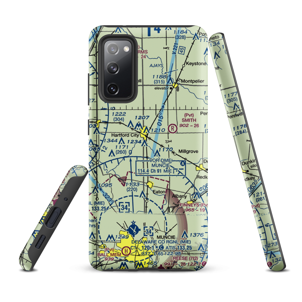 Minneman Airport (21IN) VFR Sectional Samsung Phone Case Samsung Galaxy S20 FE model shown