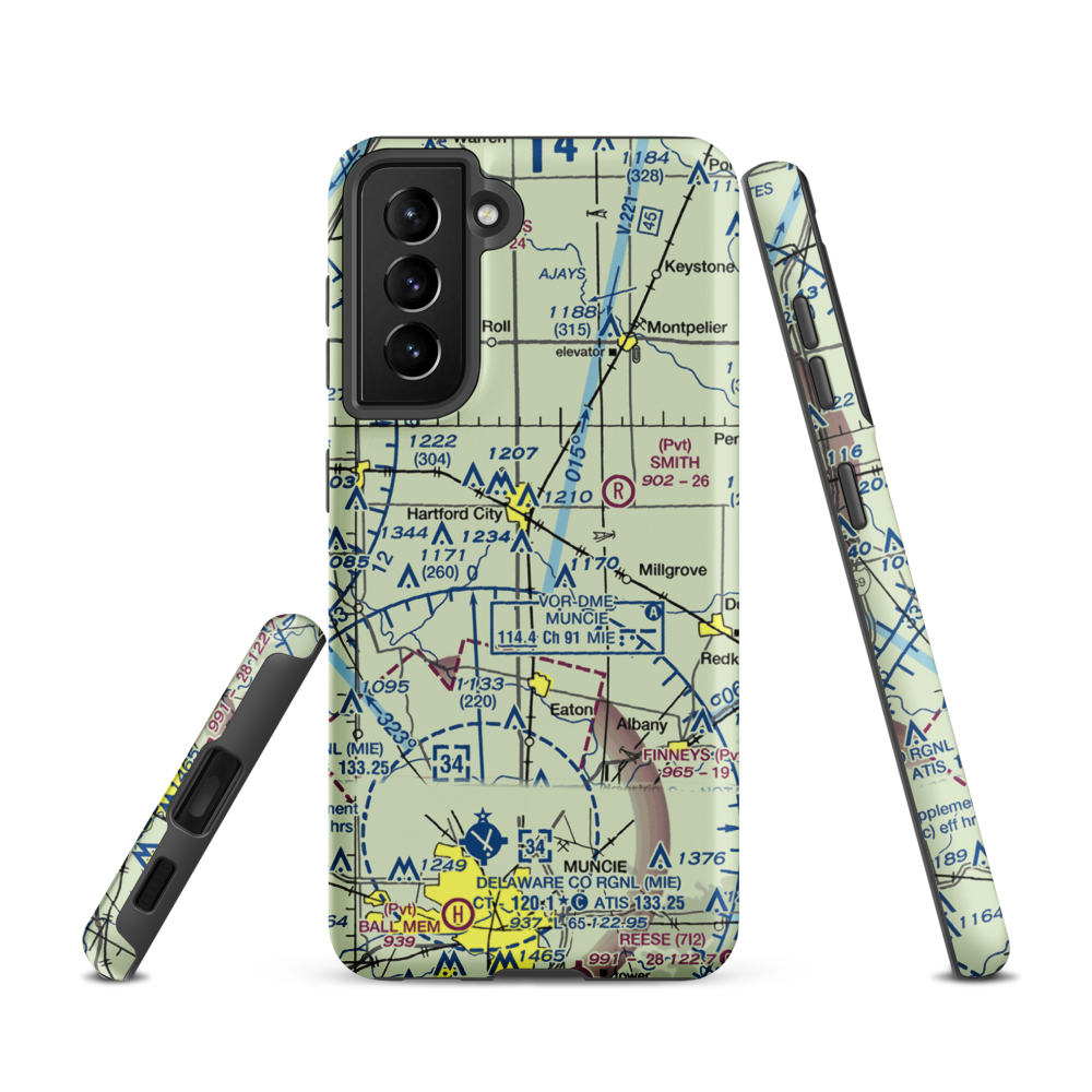 Minneman Airport (21IN) VFR Sectional Samsung Phone Case Samsung Galaxy S21 model shown