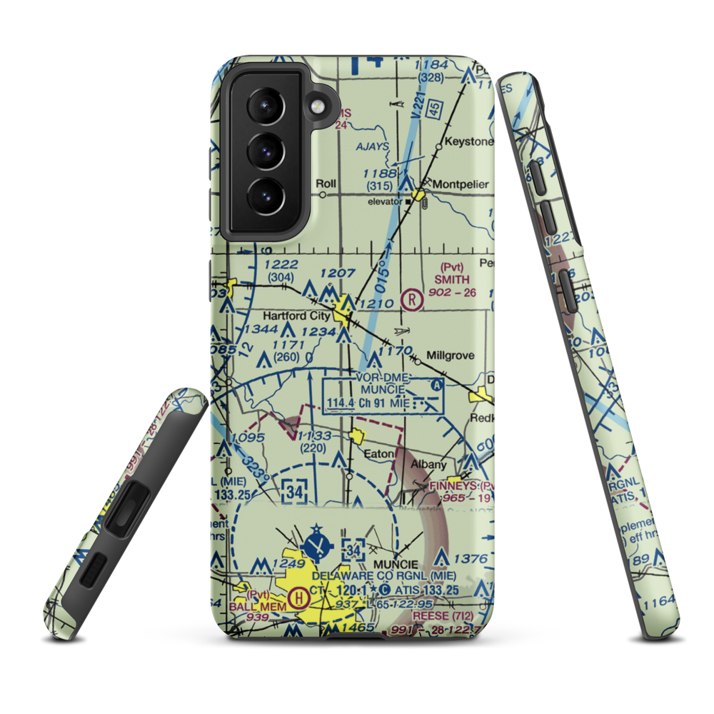 Minneman Airport (21IN) VFR Sectional Samsung Phone Case Samsung Galaxy S21 Plus model shown