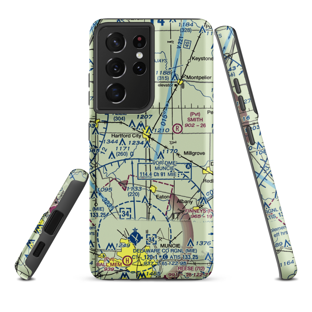 Minneman Airport (21IN) VFR Sectional Samsung Phone Case Samsung Galaxy S21 Ultra model shown