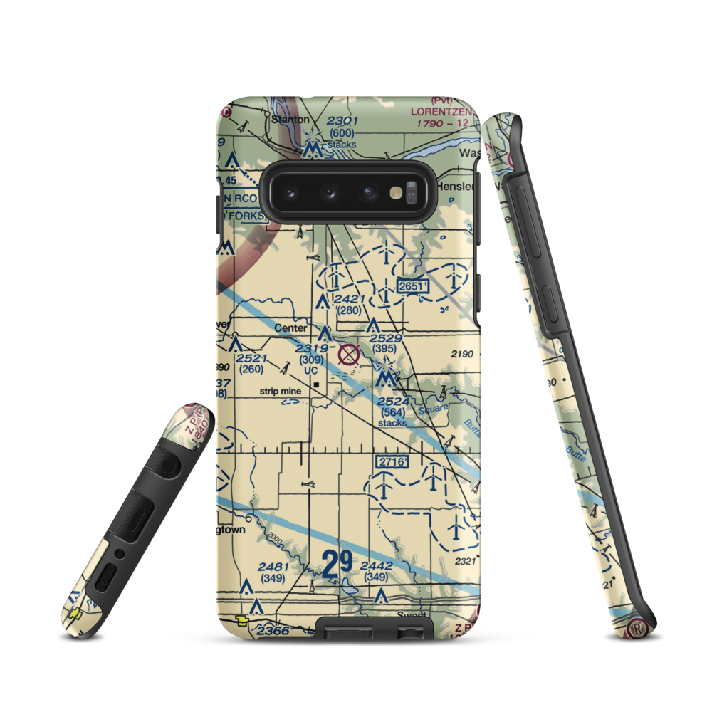 Minnkota Private Airport (23ND) VFR Sectional Samsung Phone Case Samsung Galaxy S10 model shown