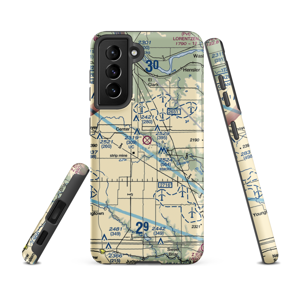 Minnkota Private Airport (23ND) VFR Sectional Samsung Phone Case Samsung Galaxy S21 FE model shown