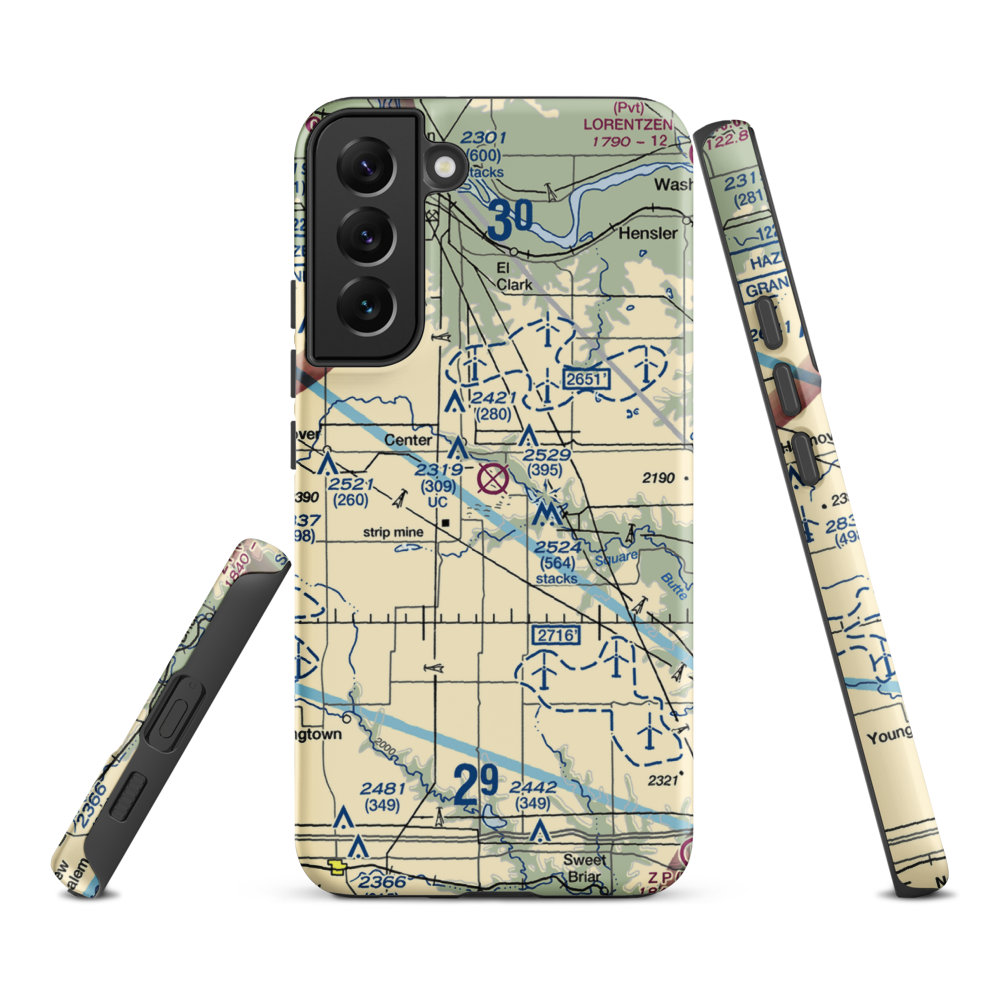 Minnkota Private Airport (23ND) VFR Sectional Samsung Phone Case Samsung Galaxy S22 Plus model shown