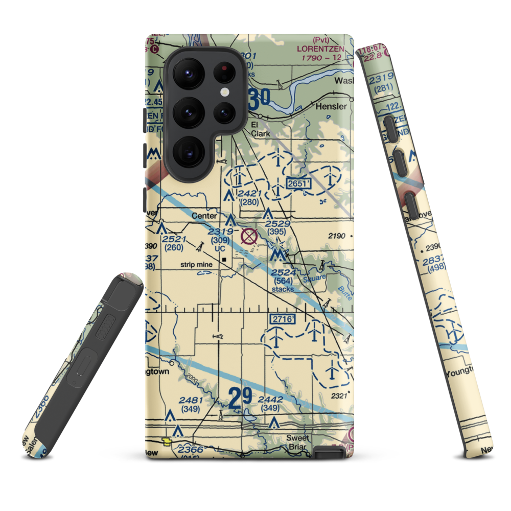 Minnkota Private Airport (23ND) VFR Sectional Samsung Phone Case Samsung Galaxy S22 Ultra model shown