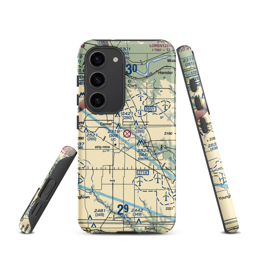 Minnkota Private Airport (23ND) VFR Sectional Samsung Phone Case Samsung Galaxy S23 model shown