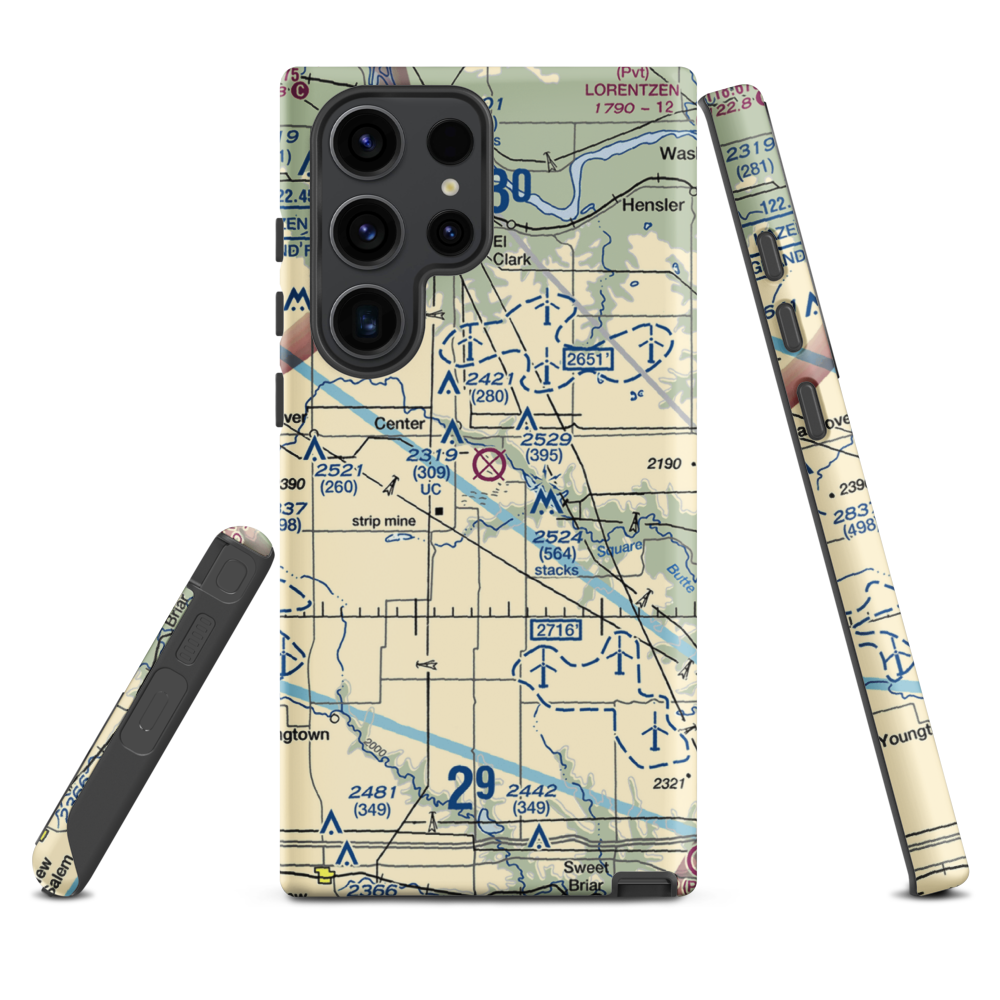 Minnkota Private Airport (23ND) VFR Sectional Samsung Phone Case Samsung Galaxy S23 Ultra model shown