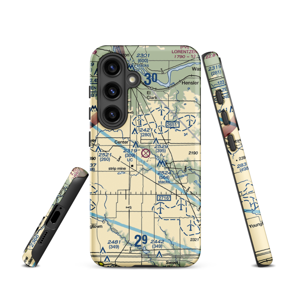 Minnkota Private Airport (23ND) VFR Sectional Samsung Phone Case Samsung Galaxy S24 model shown