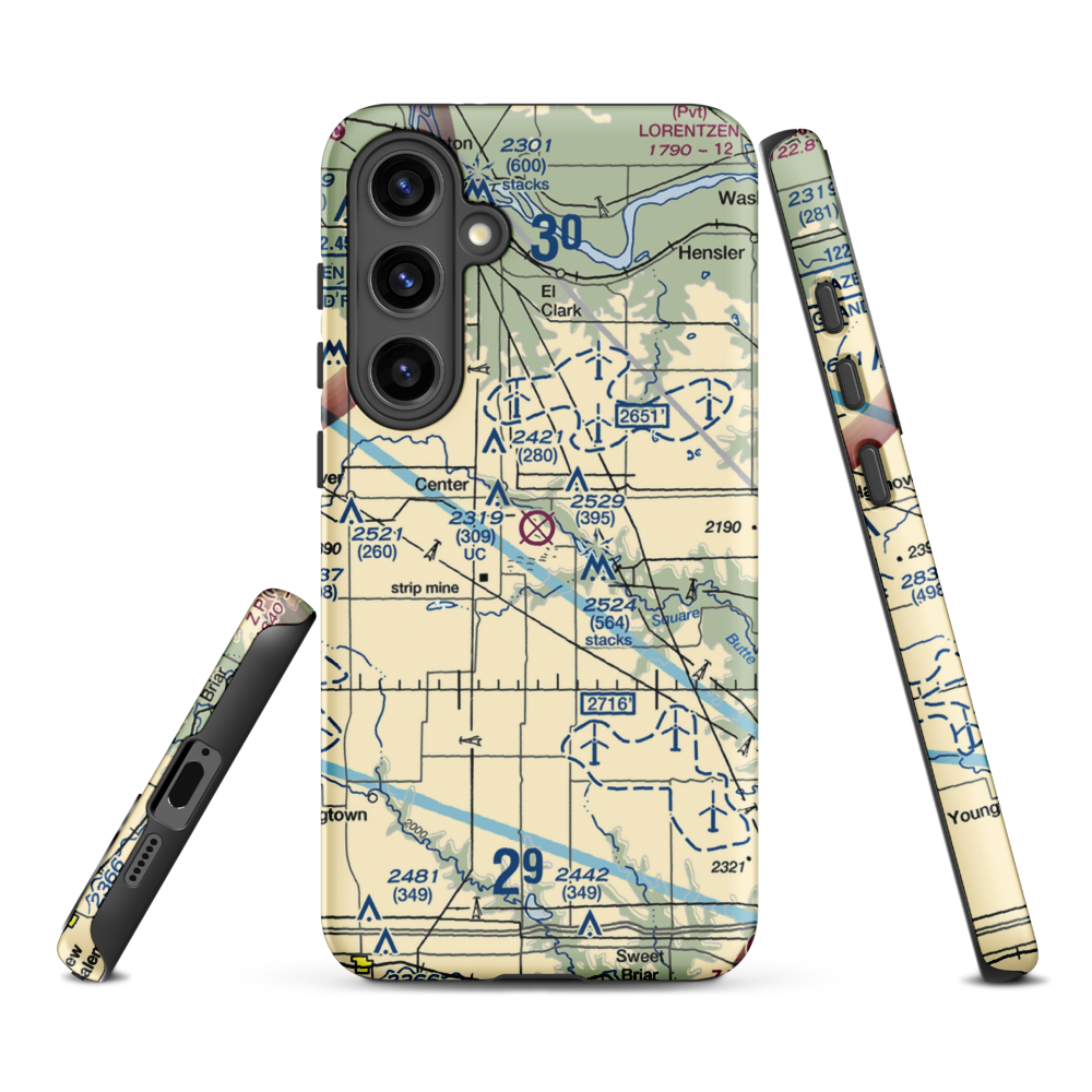 Minnkota Private Airport (23ND) VFR Sectional Samsung Phone Case Samsung Galaxy S24 Plus model shown