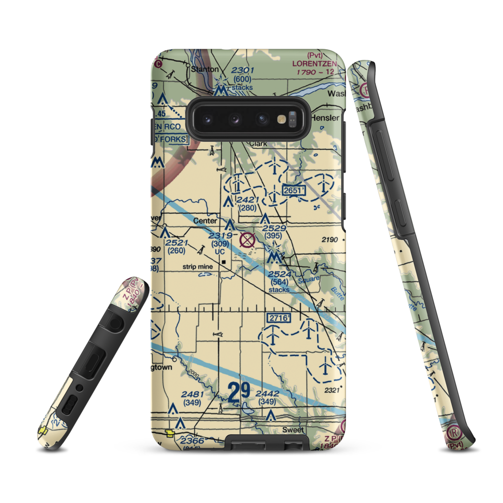 Minnkota Private Airport (23ND) VFR Sectional Samsung Phone Case Samsung Galaxy S10 Plus model shown
