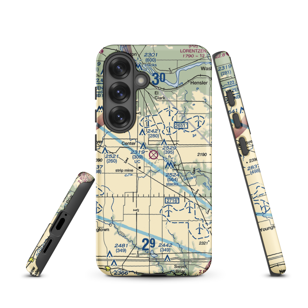 Minnkota Private Airport (23ND) VFR Sectional Samsung Phone Case Samsung Galaxy S25 model shown