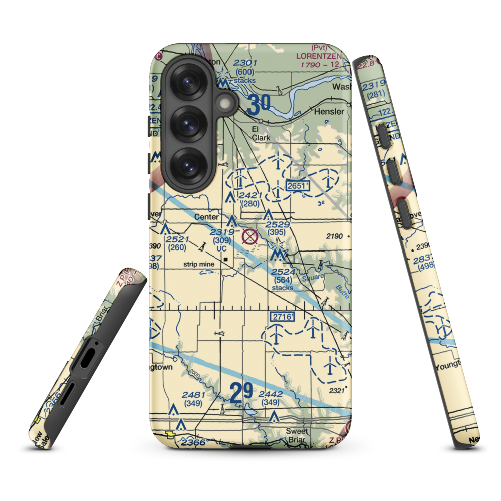 Minnkota Private Airport (23ND) VFR Sectional Samsung Phone Case Samsung Galaxy S25 Plus model shown