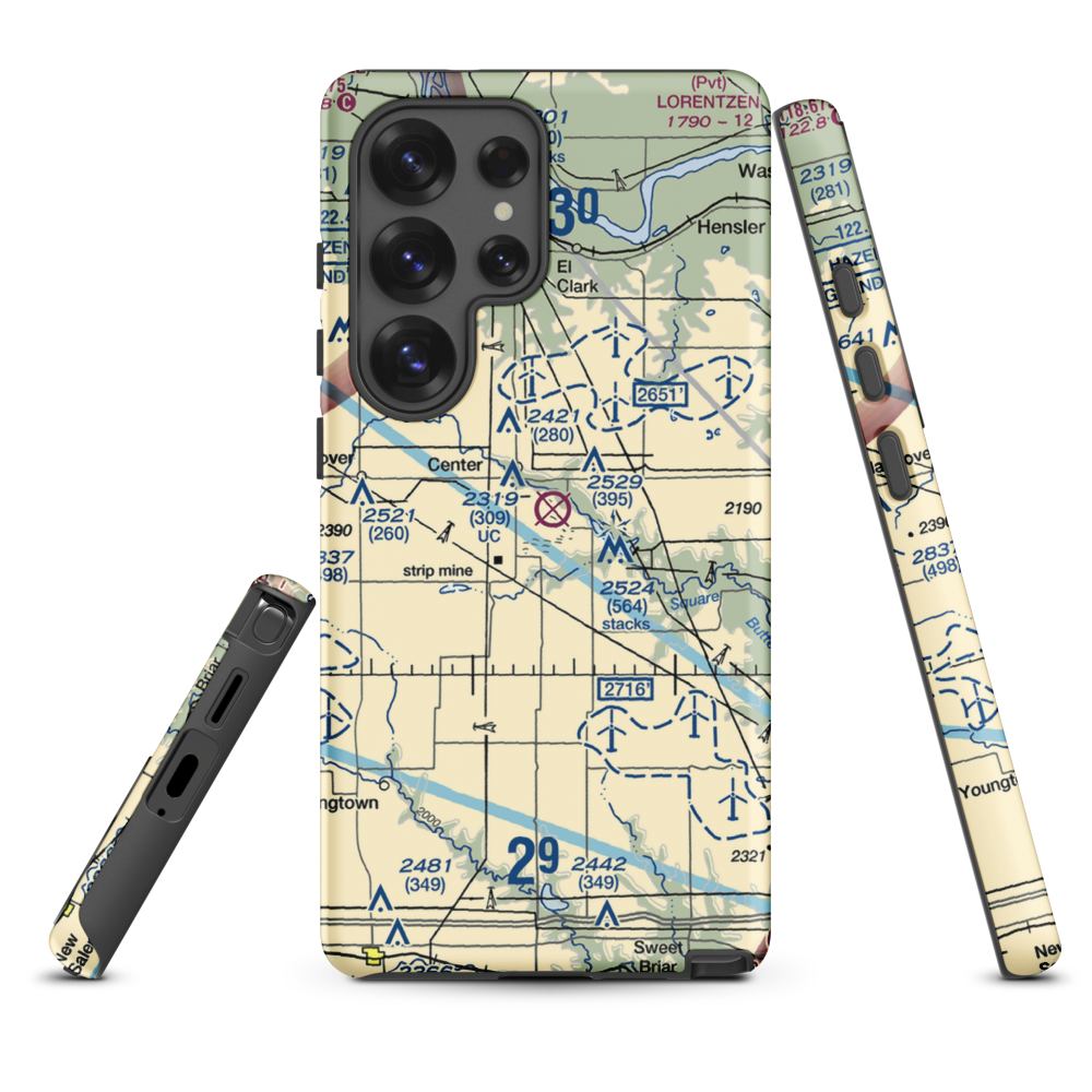 Minnkota Private Airport (23ND) VFR Sectional Samsung Phone Case Samsung Galaxy S25 Ultra model shown