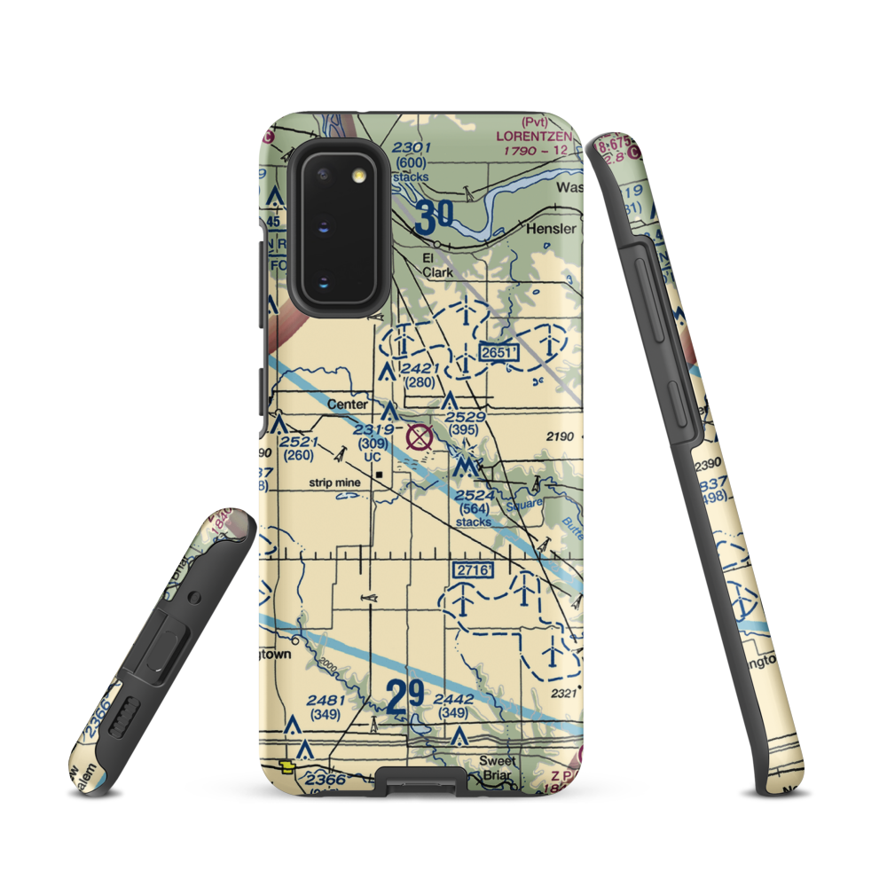 Minnkota Private Airport (23ND) VFR Sectional Samsung Phone Case Samsung Galaxy S20 model shown