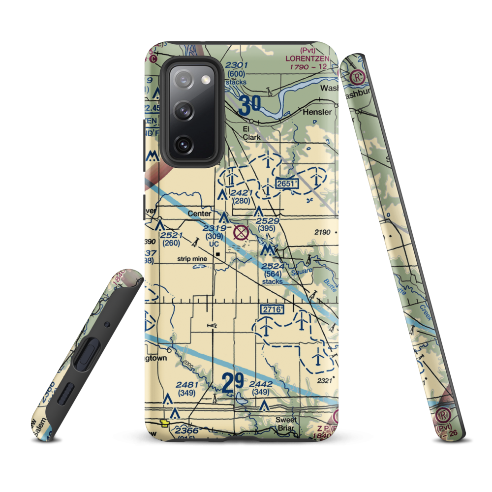 Minnkota Private Airport (23ND) VFR Sectional Samsung Phone Case Samsung Galaxy S20 FE model shown