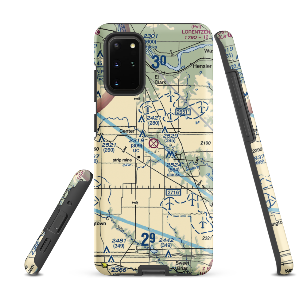 Minnkota Private Airport (23ND) VFR Sectional Samsung Phone Case Samsung Galaxy S20 Plus model shown