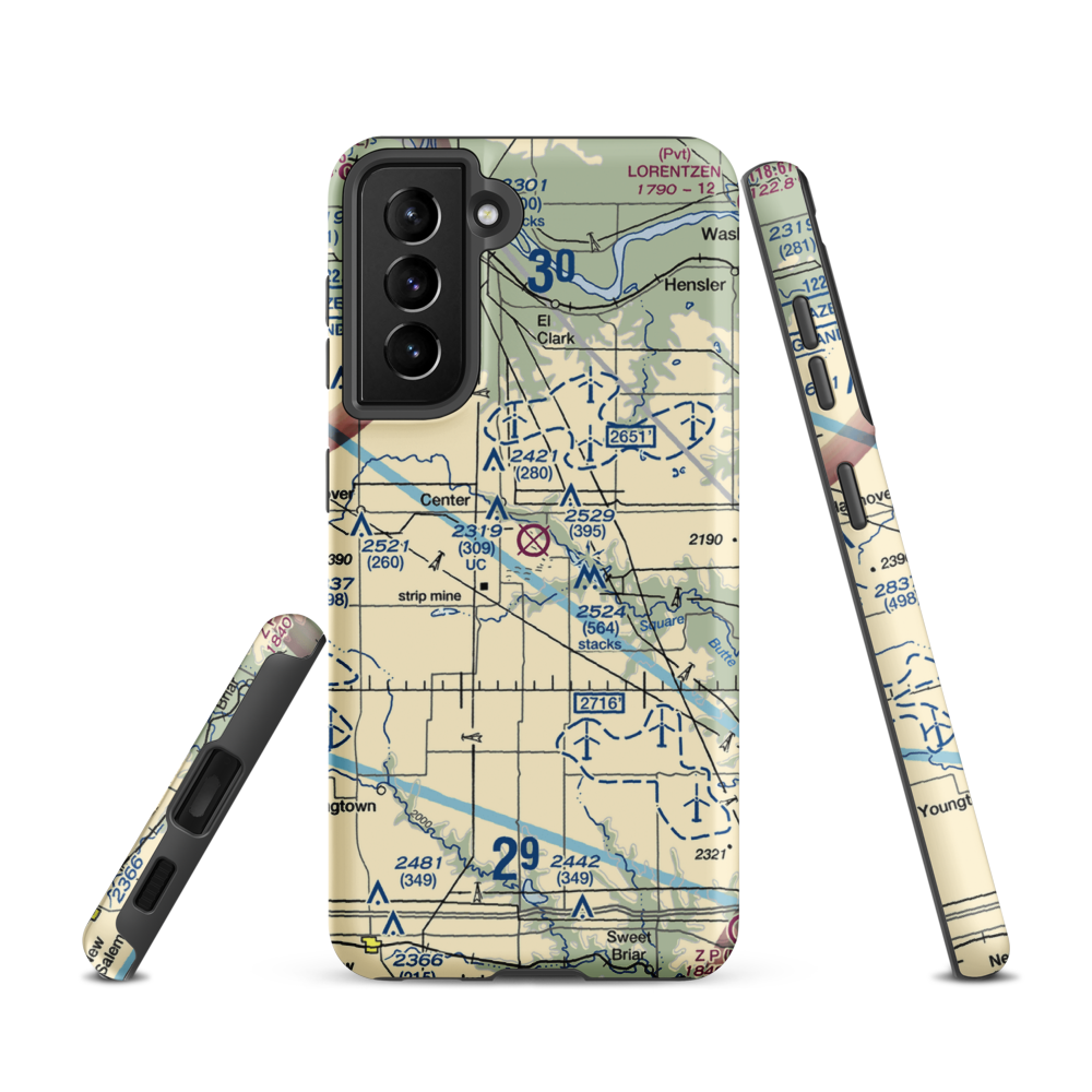 Minnkota Private Airport (23ND) VFR Sectional Samsung Phone Case Samsung Galaxy S21 model shown
