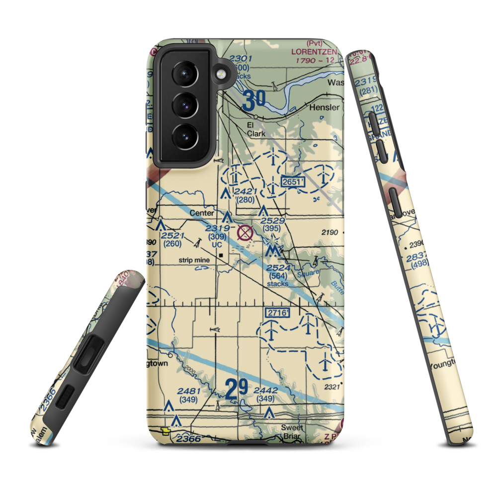Minnkota Private Airport (23ND) VFR Sectional Samsung Phone Case Samsung Galaxy S21 Plus model shown