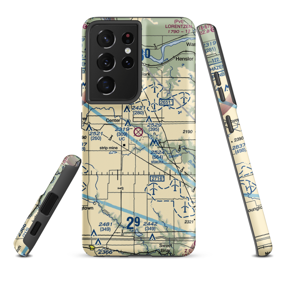 Minnkota Private Airport (23ND) VFR Sectional Samsung Phone Case Samsung Galaxy S21 Ultra model shown