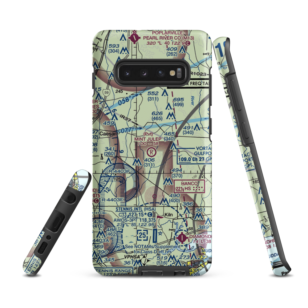 Mint Julep Airpark (5MS5) VFR Sectional Samsung Phone Case Samsung Galaxy S10 Plus model shown