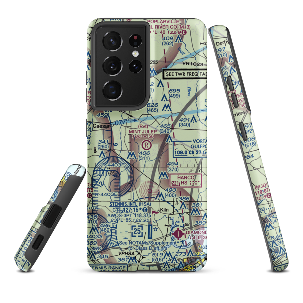Mint Julep Airpark (5MS5) VFR Sectional Samsung Phone Case Samsung Galaxy S21 Ultra model shown