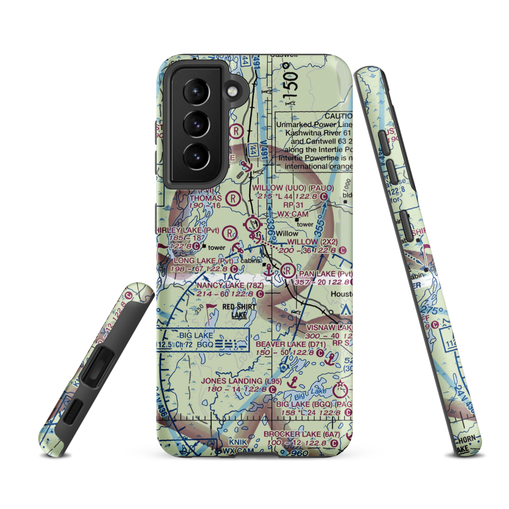 Minuteman Lake Seaplane Base (MFN) VFR Sectional Samsung Phone Case Samsung Galaxy S21 FE model shown