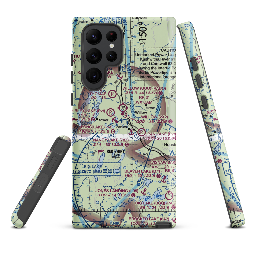 Minuteman Lake Seaplane Base (MFN) VFR Sectional Samsung Phone Case Samsung Galaxy S22 Ultra model shown