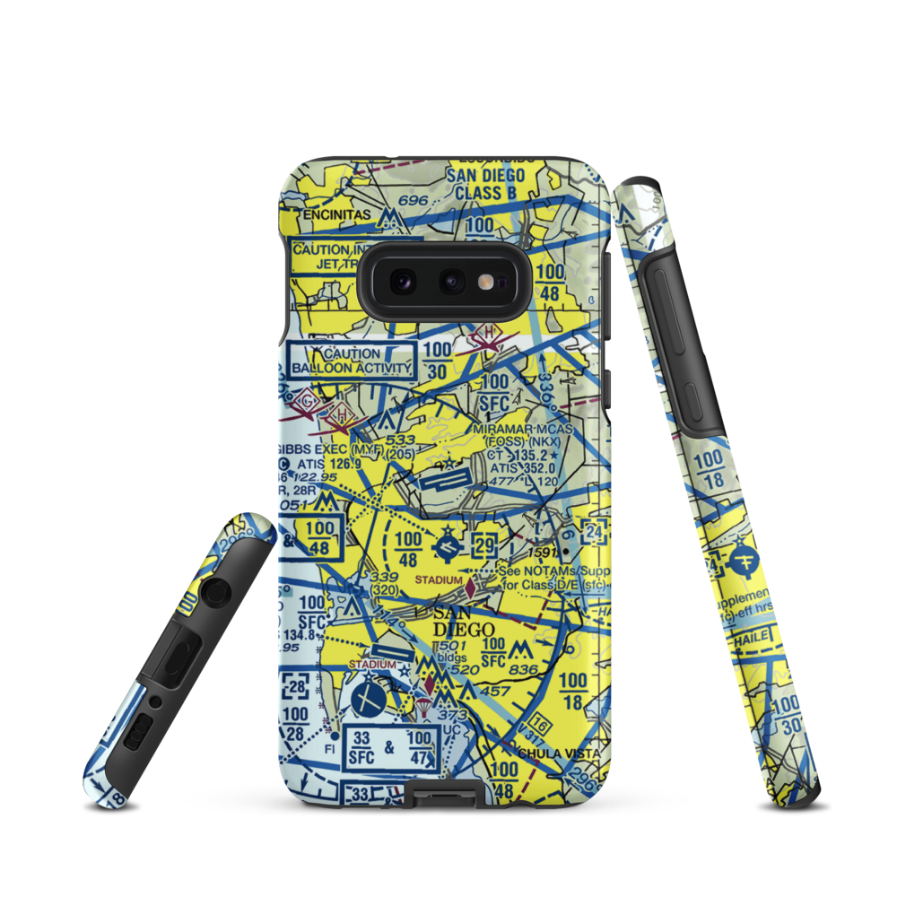Miramar Marine Corps Air Station - Mitscher Field (NKX) VFR Sectional Samsung Phone Case Samsung Galaxy S10 Plus model shown