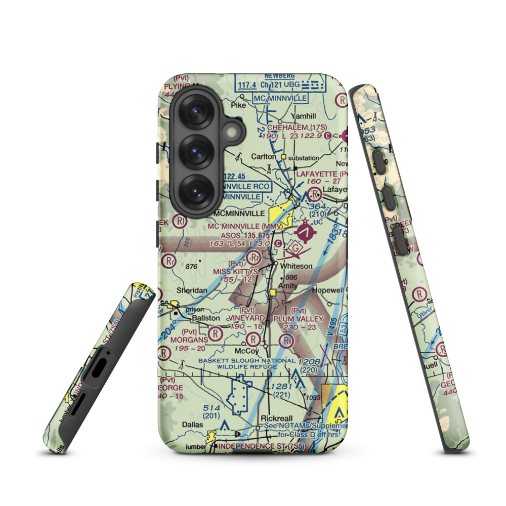 Miss Kittys Strip Airport (OG44) VFR Sectional Samsung Phone Case Samsung Galaxy S25 model shown