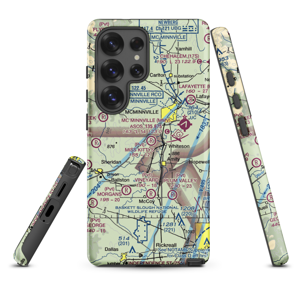 Miss Kittys Strip Airport (OG44) VFR Sectional Samsung Phone Case Samsung Galaxy S25 Ultra model shown