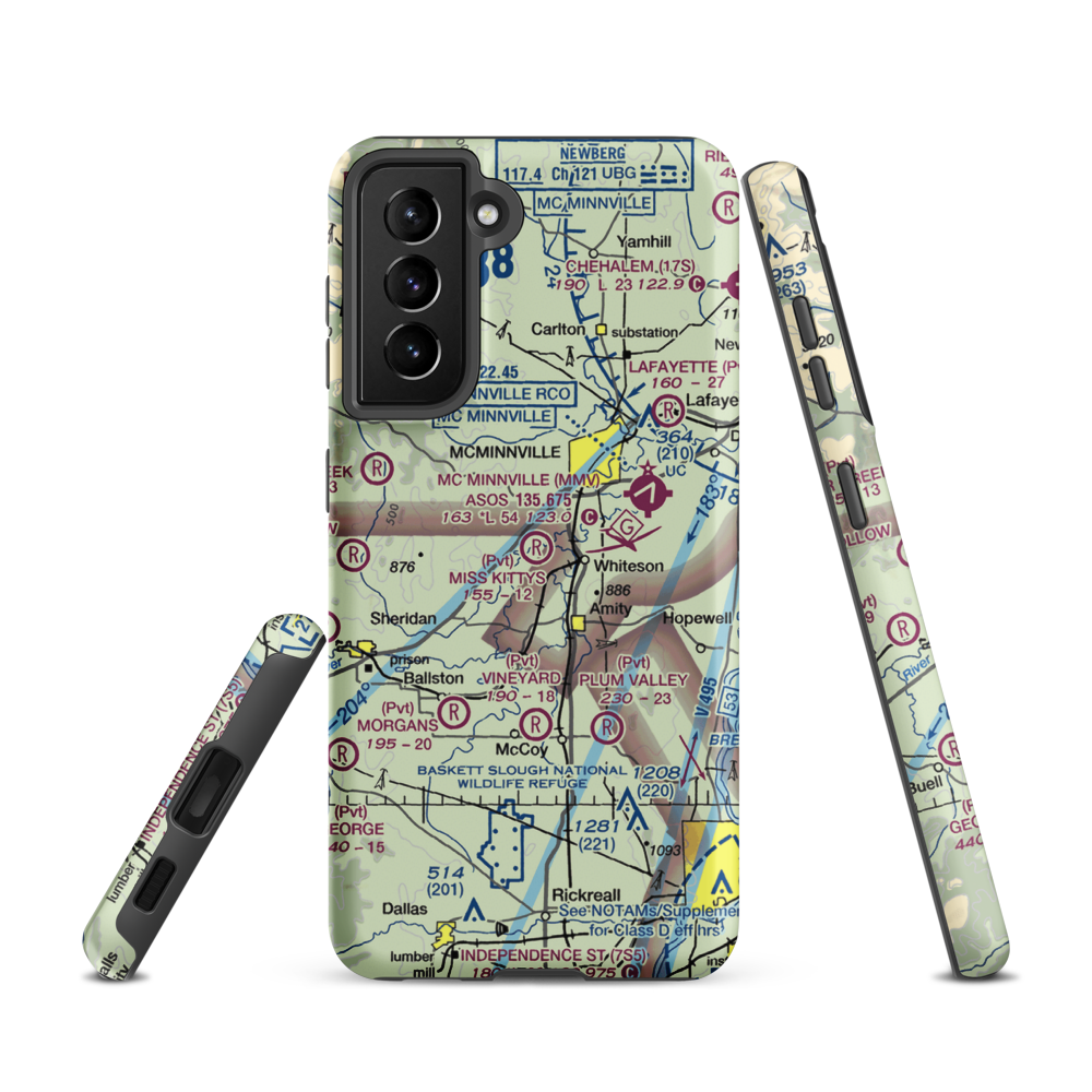 Miss Kittys Strip Airport (OG44) VFR Sectional Samsung Phone Case Samsung Galaxy S21 model shown