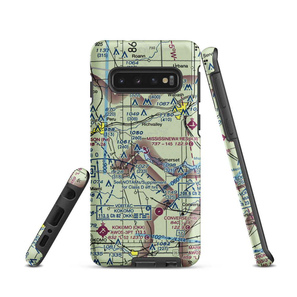 Mississinewa Reservoir Landing Area Seaplane Base (43I) VFR Sectional Samsung Phone Case Samsung Galaxy S10 model shown