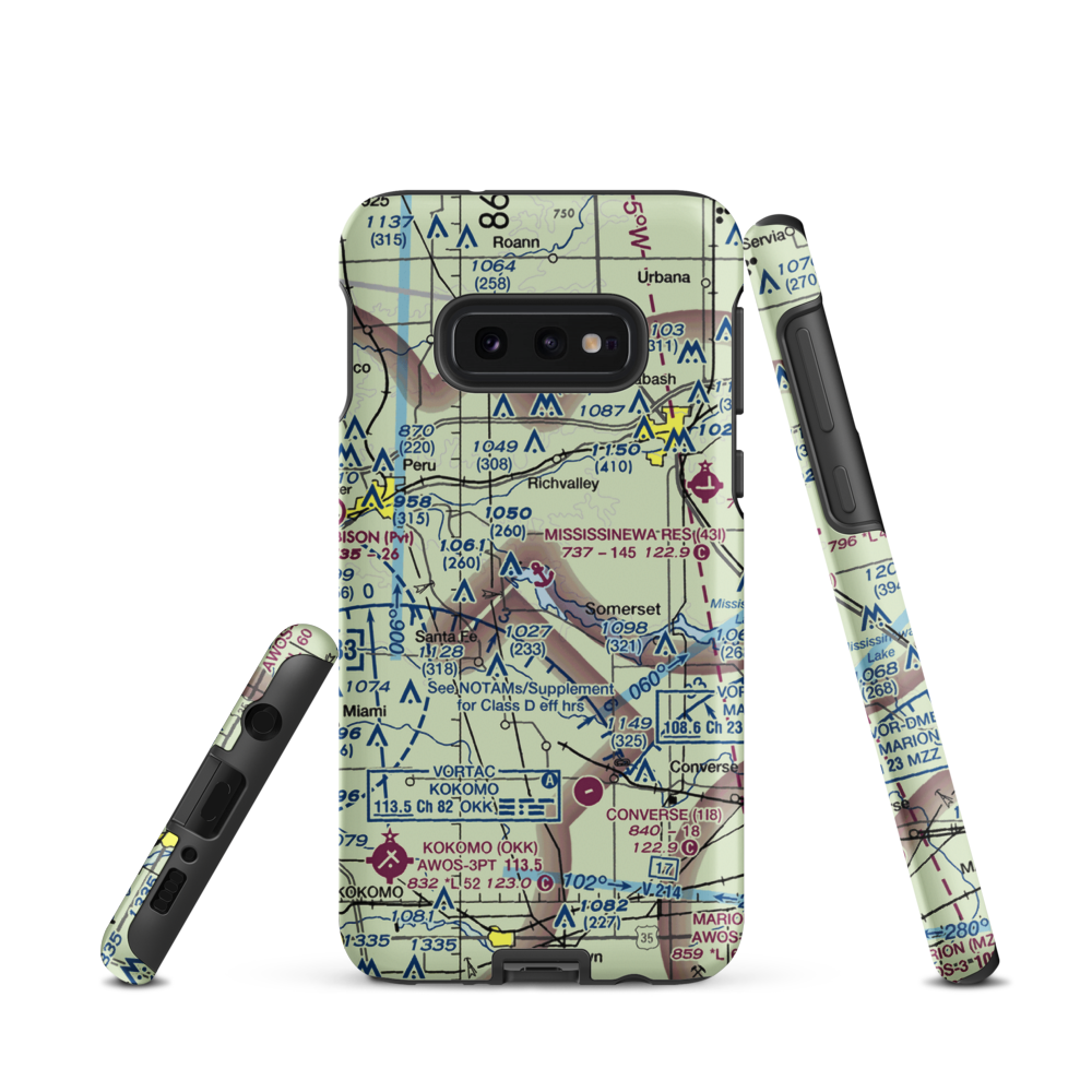 Mississinewa Reservoir Landing Area Seaplane Base (43I) VFR Sectional Samsung Phone Case Samsung Galaxy S10e model shown