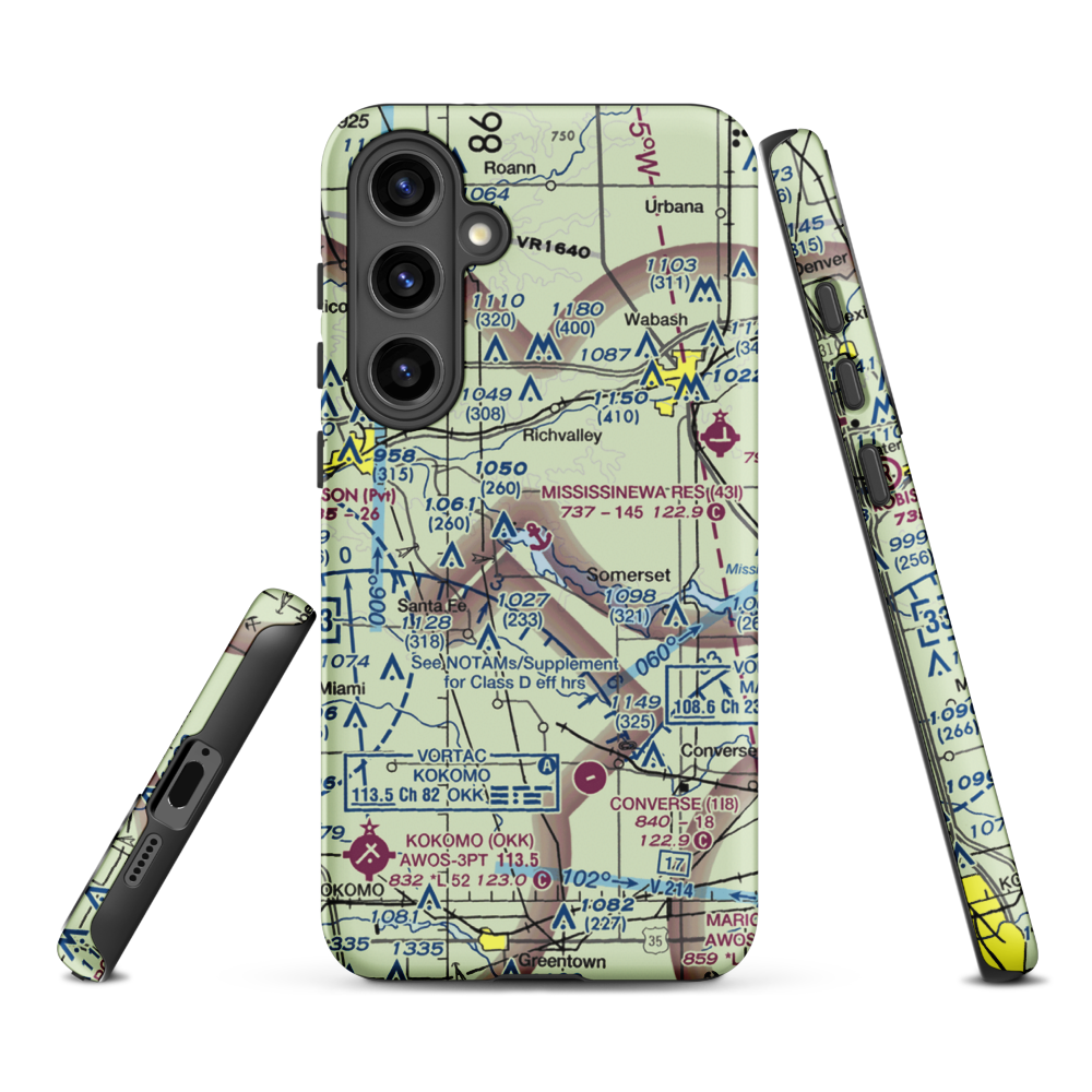 Mississinewa Reservoir Landing Area Seaplane Base (43I) VFR Sectional Samsung Phone Case Samsung Galaxy S24 Plus model shown
