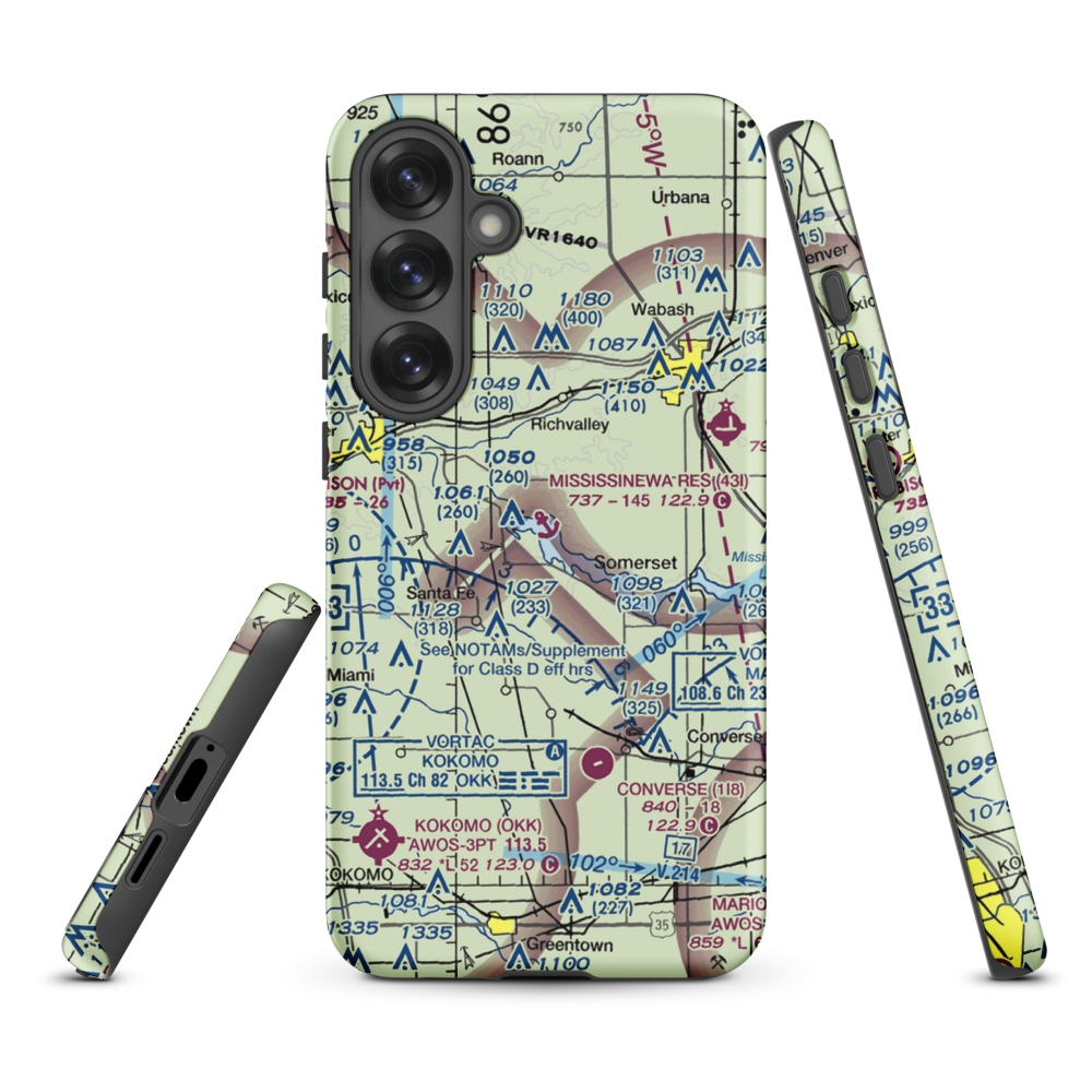 Mississinewa Reservoir Landing Area Seaplane Base (43I) VFR Sectional Samsung Phone Case Samsung Galaxy S25 Plus model shown