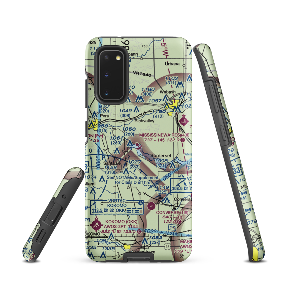 Mississinewa Reservoir Landing Area Seaplane Base (43I) VFR Sectional Samsung Phone Case Samsung Galaxy S20 model shown