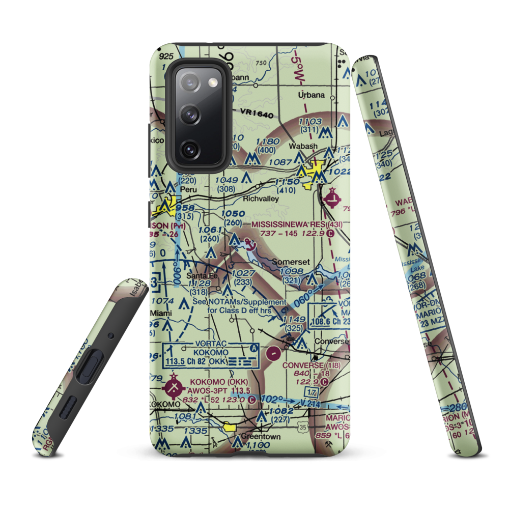 Mississinewa Reservoir Landing Area Seaplane Base (43I) VFR Sectional Samsung Phone Case Samsung Galaxy S20 FE model shown
