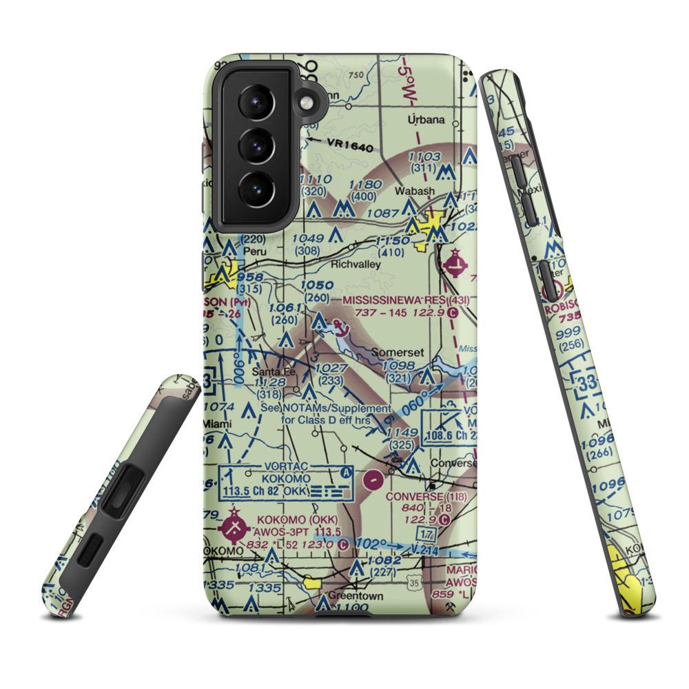 Mississinewa Reservoir Landing Area Seaplane Base (43I) VFR Sectional Samsung Phone Case Samsung Galaxy S21 Plus model shown