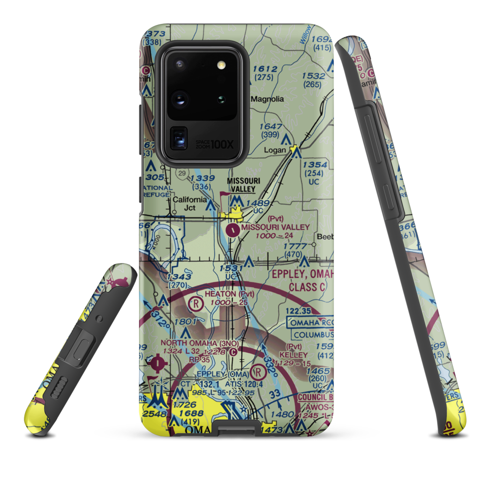 Missouri Valley Airport (90IA) VFR Sectional Samsung Phone Case Samsung Galaxy S20 Ultra model shown
