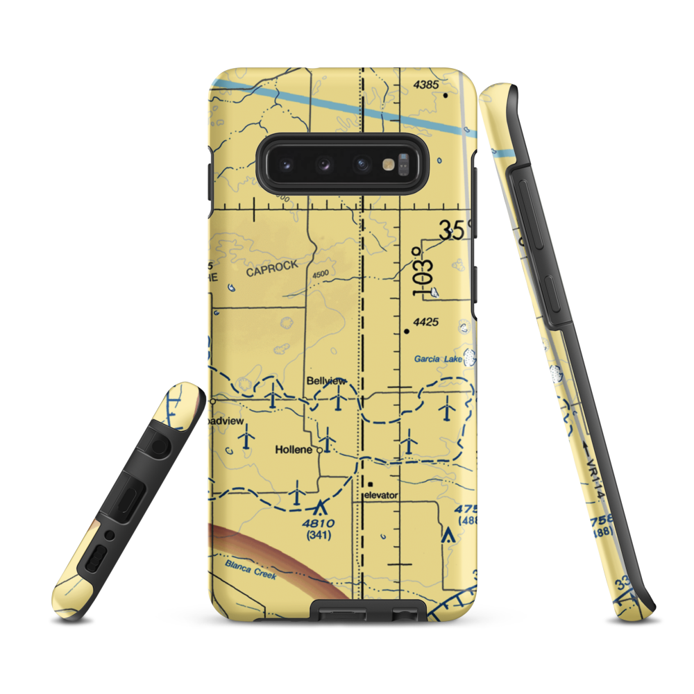 Mitchell Farms Airport (NM30) VFR Sectional Samsung Phone Case Samsung Galaxy S10 Plus model shown