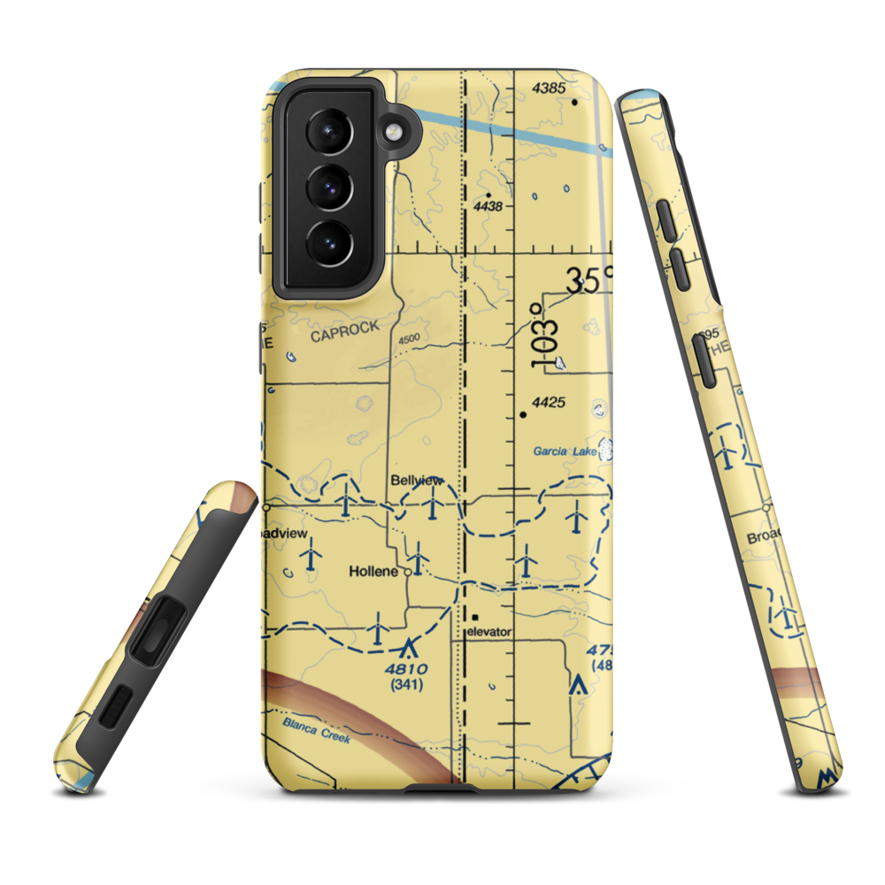 Mitchell Farms Airport (NM30) VFR Sectional Samsung Phone Case Samsung Galaxy S21 Plus model shown