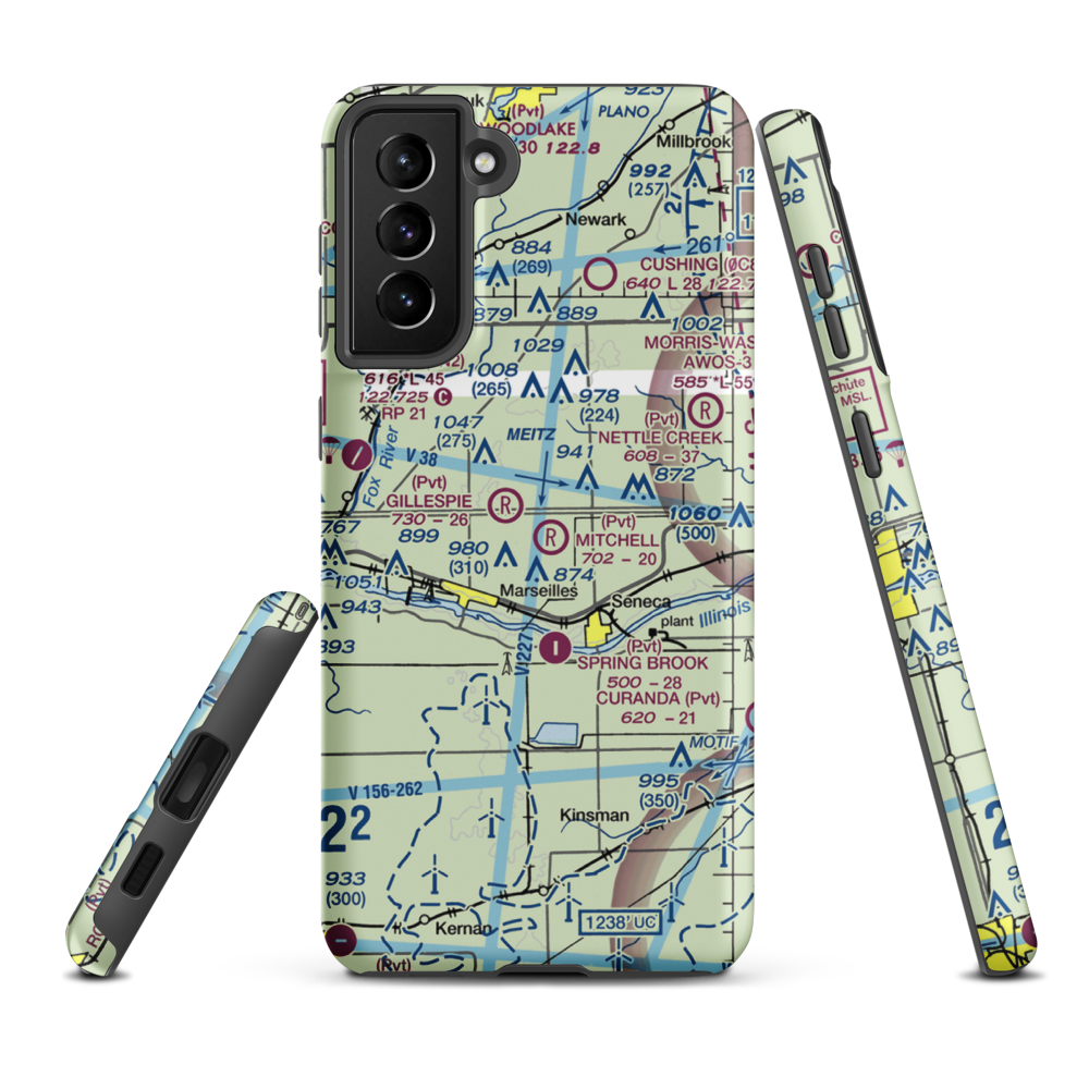 Mitchell RLA Restricted Landing Area (67IL) VFR Sectional Samsung Phone Case Samsung Galaxy S21 FE model shown
