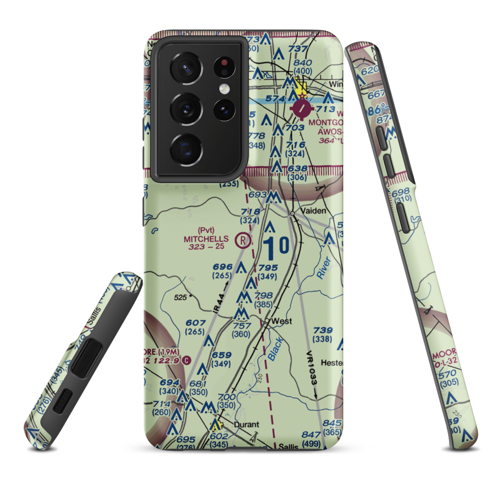 Mitchell's Airport (3MS5) VFR Sectional Samsung Phone Case Samsung Galaxy S21 Ultra model shown
