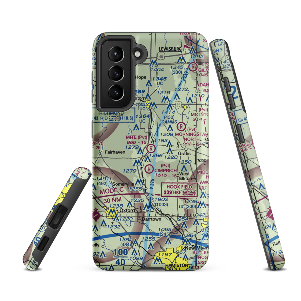 Mite Airport (OI89) VFR Sectional Samsung Phone Case Samsung Galaxy S21 FE model shown