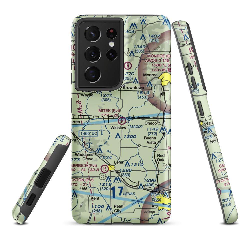 Mitek Airport (20IS) VFR Sectional Samsung Phone Case Samsung Galaxy S21 Plus model shown