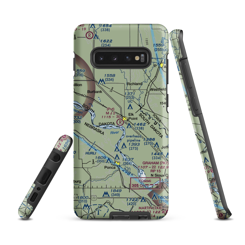 Mj Aviation Ii Airport (SD00) VFR Sectional Samsung Phone Case Samsung Galaxy S10 Plus model shown