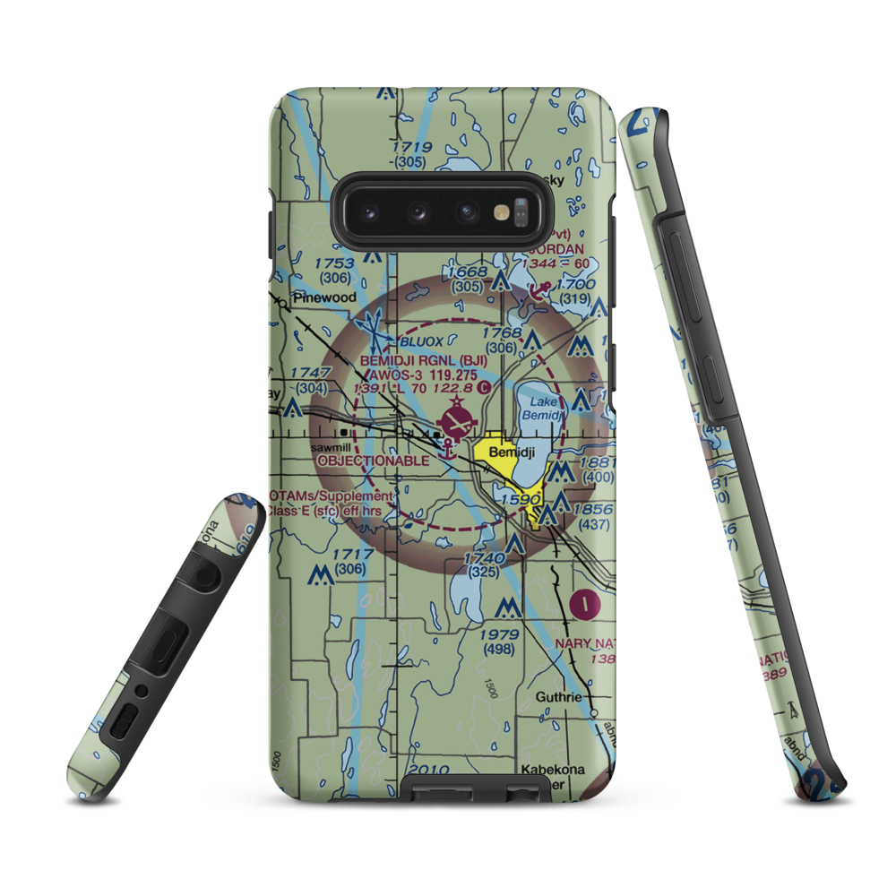 Moberg Air Base (MN13) VFR Sectional Samsung Phone Case Samsung Galaxy S10 Plus model shown