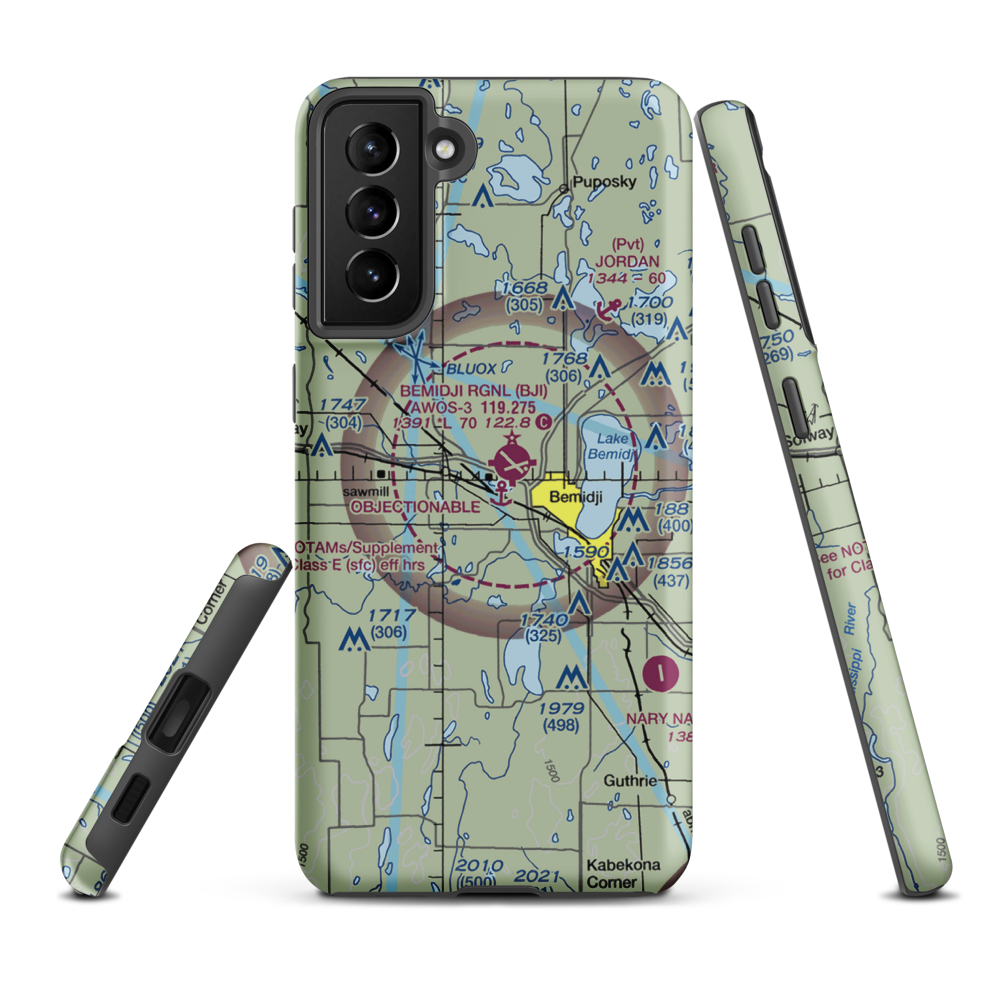 Moberg Air Base (MN13) VFR Sectional Samsung Phone Case Samsung Galaxy S21 FE model shown
