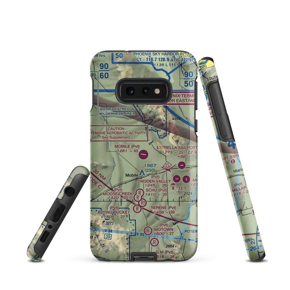 Mobile Airport (1AZ0) VFR Sectional Samsung Phone Case Samsung Galaxy S10 Plus model shown