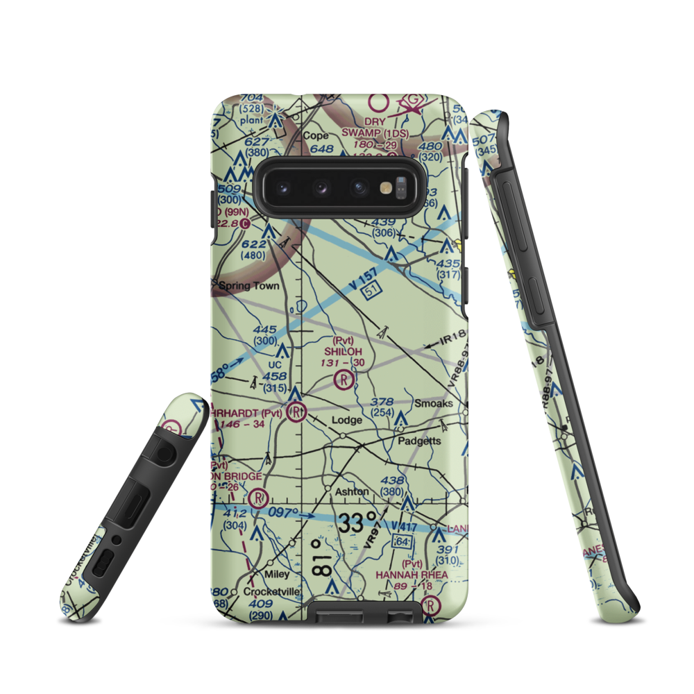 Moccasin Creek Airport (51SC) VFR Sectional Samsung Phone Case Samsung Galaxy S10 model shown